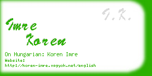 imre koren business card